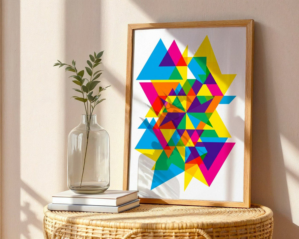 Geometric Triangle Poster – Abstract Bauhaus Wall Art — frame-486
