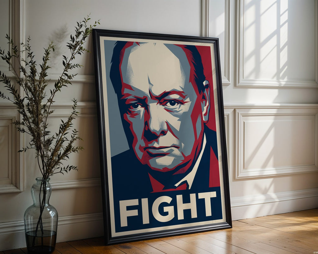 Winston Churchill Poster – Hope Style Wall Art Print — frame-286
