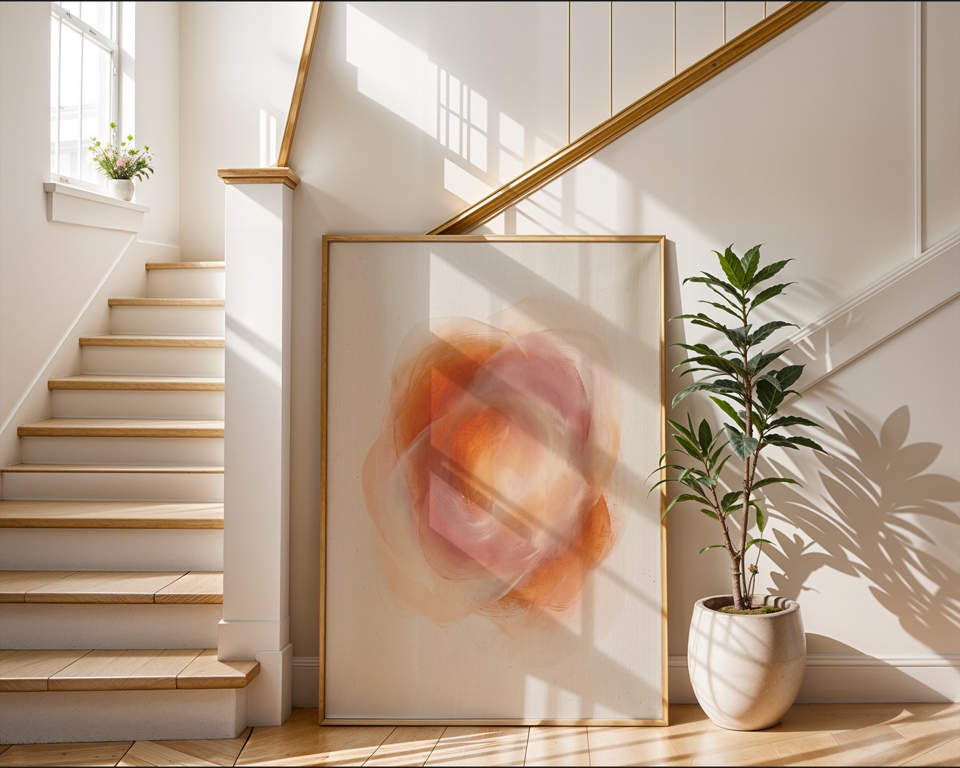 Sunset Hues Abstract Poster – Warm Gradient Wall Art Print — frame-267