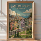 San Francisco Poster – Victorian Row House Print — room-portrait