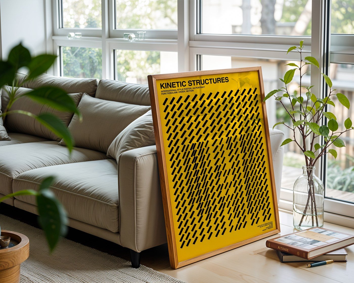 Diagonal Grid Poster – Kinetic Swiss Wall Art Print — frame-426
