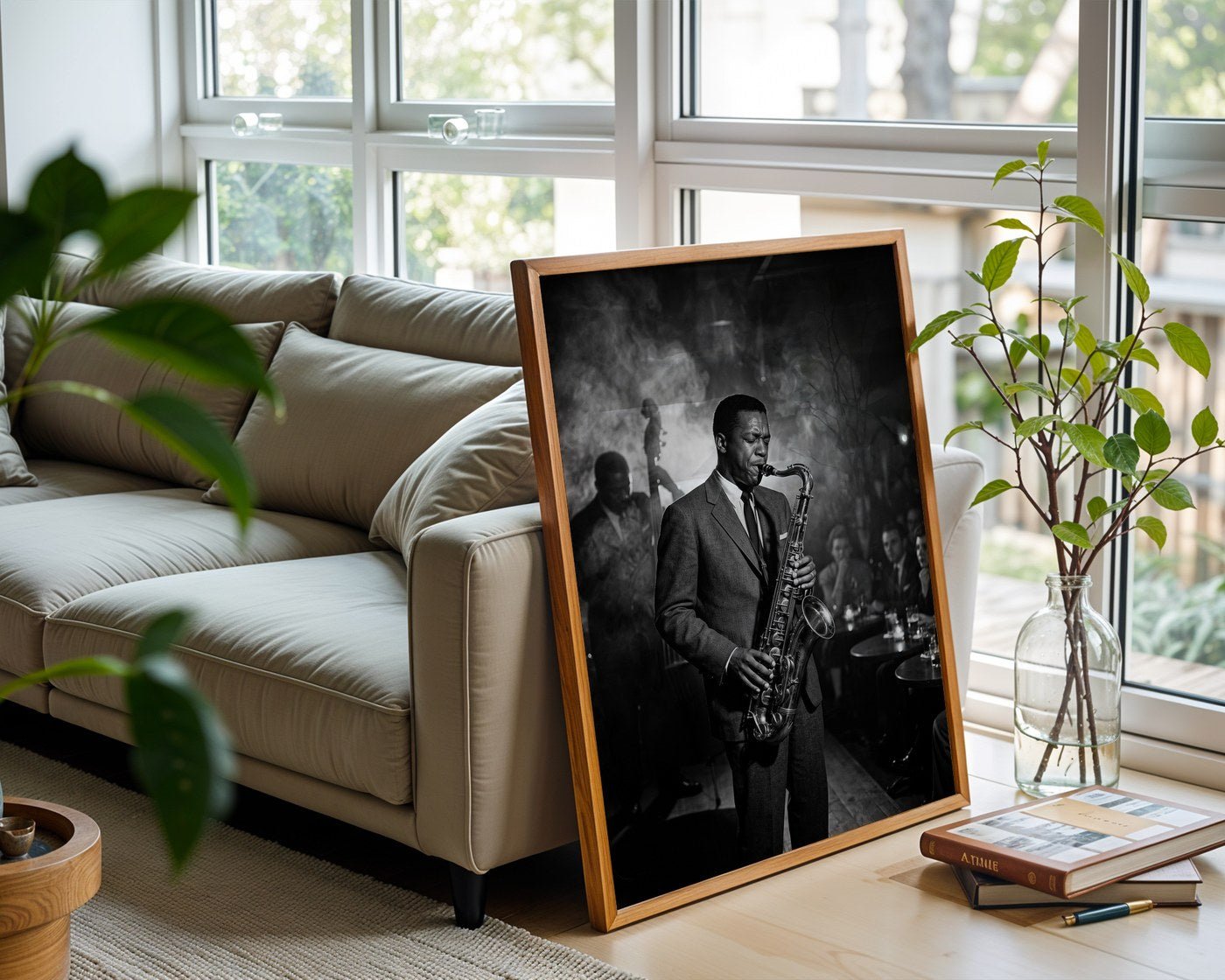 Jazz Club Musician Poster – 1950s Noir Wall Art Print — frame-426