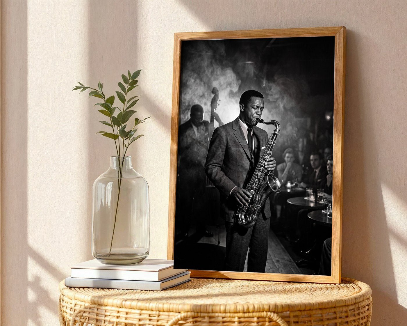 Jazz Club Musician Poster – 1950s Noir Wall Art Print — frame-486