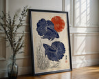 Betta Fish Poster – Japanese Linocut Wall Art Print — frame-286