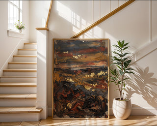 Rustic Ochre Horizon Poster – Bold Expressionist Wall Art — frame-267