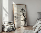 Zen Mountain Lake Poster – Japandi Landscape Wall Art Print — styled-wall