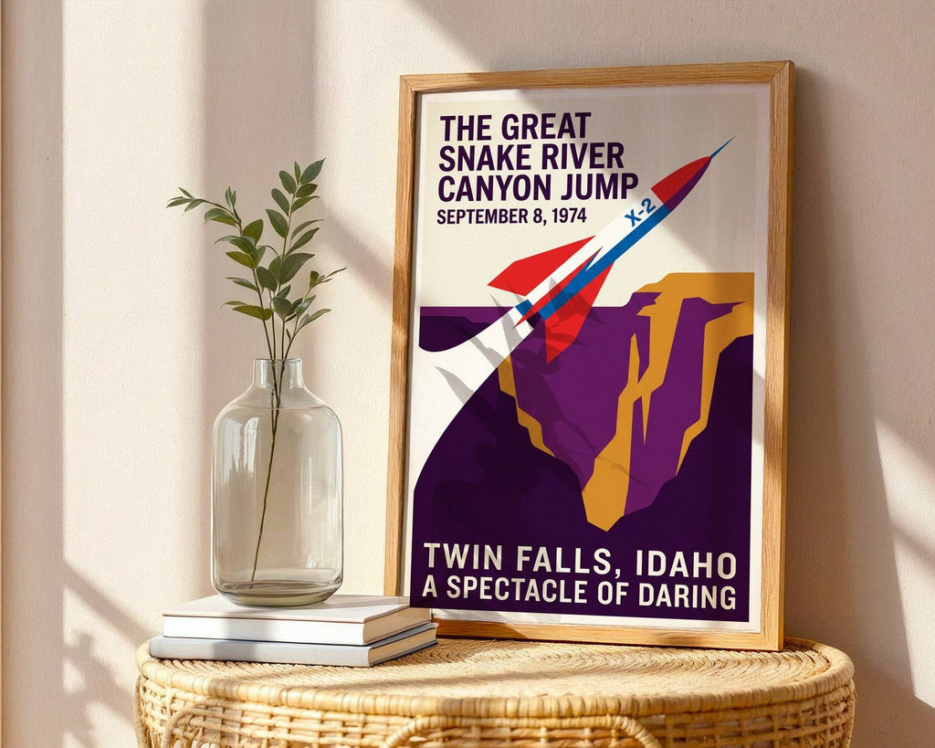 Daredevil Skycycle Snake River Canyon Poster – Stunt Wall Art Print — frame-486