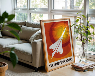 Concorde Supersonic Poster – 1970s Retro Travel Wall Art Print — frame-426
