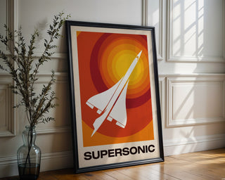 Concorde Supersonic Poster – 1970s Retro Travel Wall Art Print — frame-286