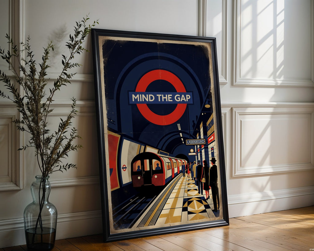 Mind the Gap London Poster – 1930s Retro Wall Art Print — frame-286