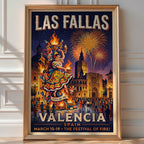 Valencia Las Fallas Poster – Spanish Festival Wall Art Print — room-portrait