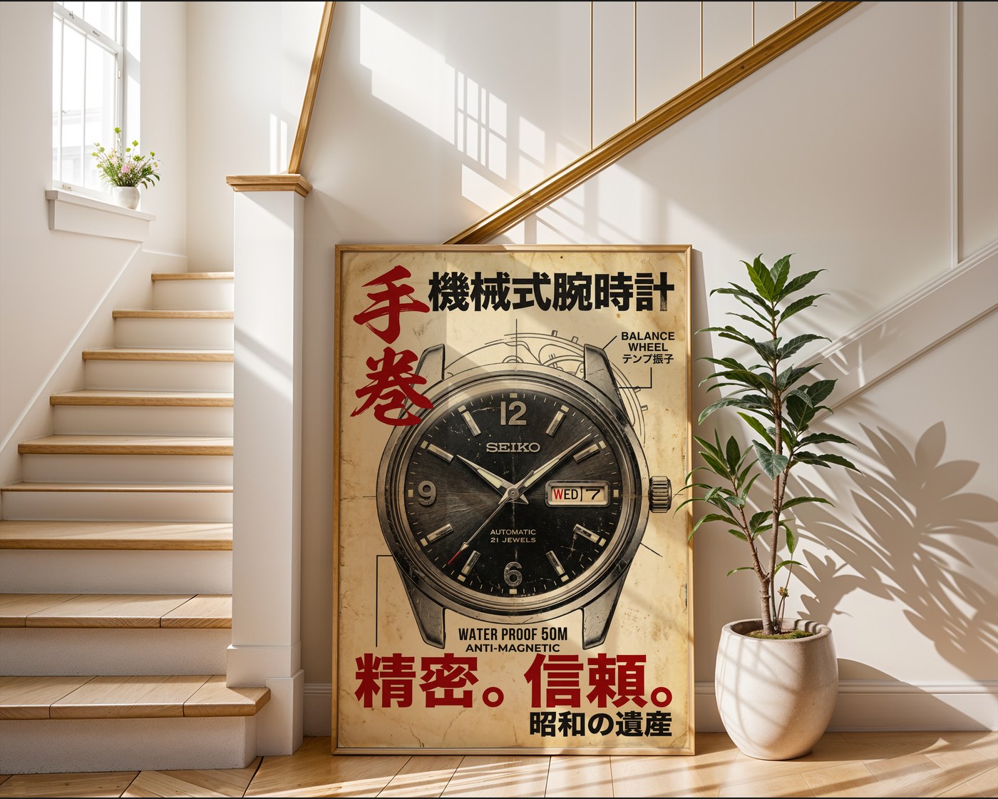 Classic Seiko Watch Poster – Japanese Minimalist Wall Art Print — frame-267