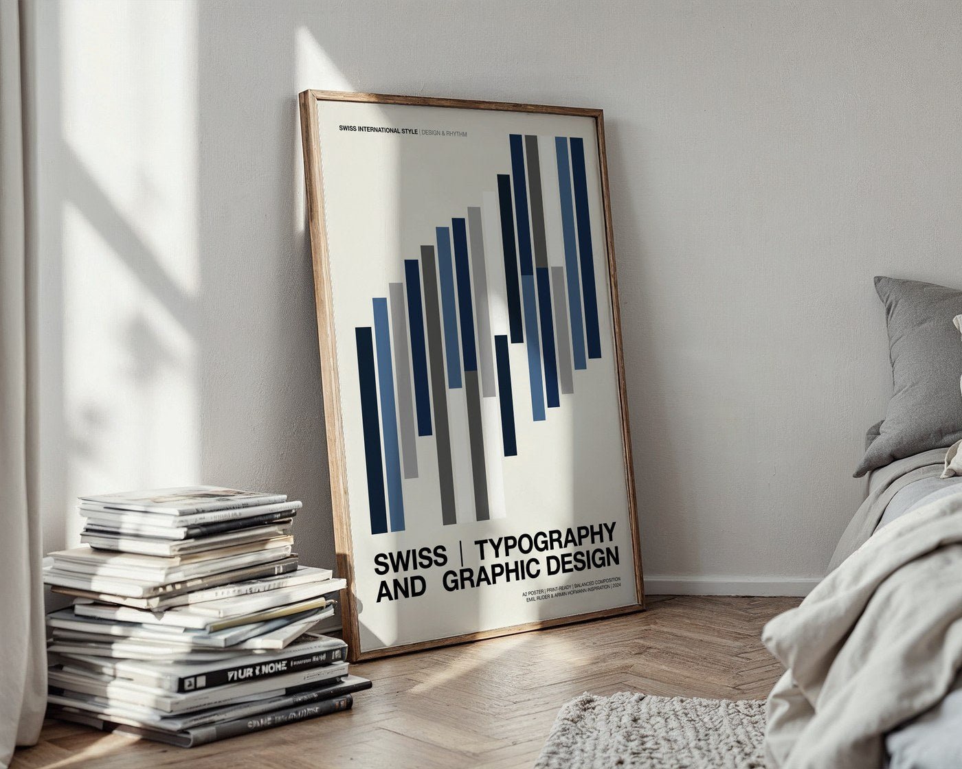 Basel Graphic Poster – Swiss Grid Abstract Wall Art — styled-wall