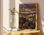 Rustic Ochre Horizon Poster – Bold Expressionist Wall Art — frame-486