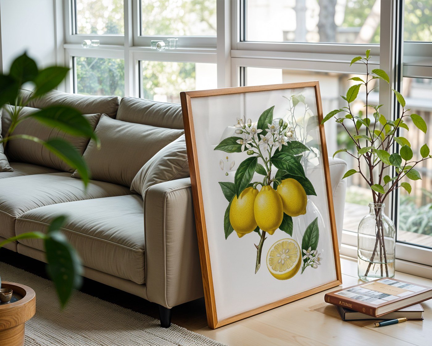Citrus Limon Botanical Poster – Vintage Fruit Wall Art Print — frame-426