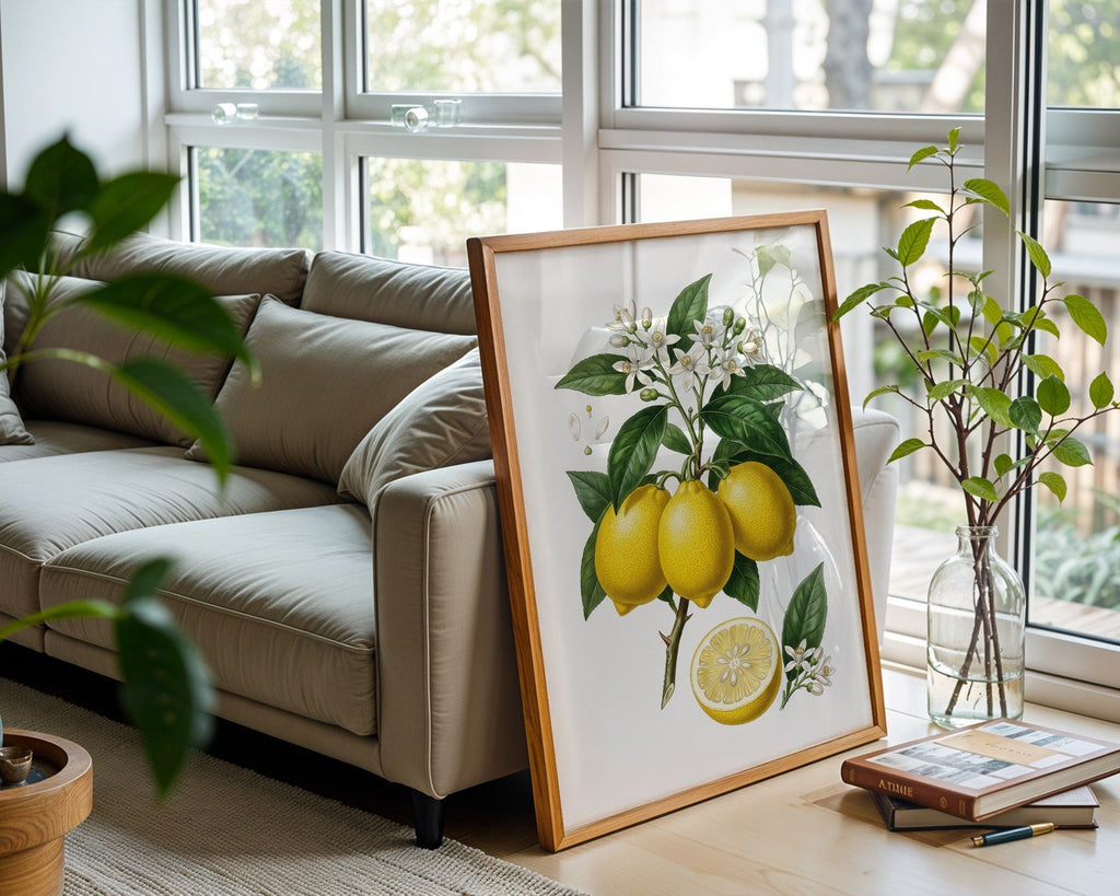 Citrus Limon Botanical Poster – Vintage Fruit Wall Art Print — frame-426