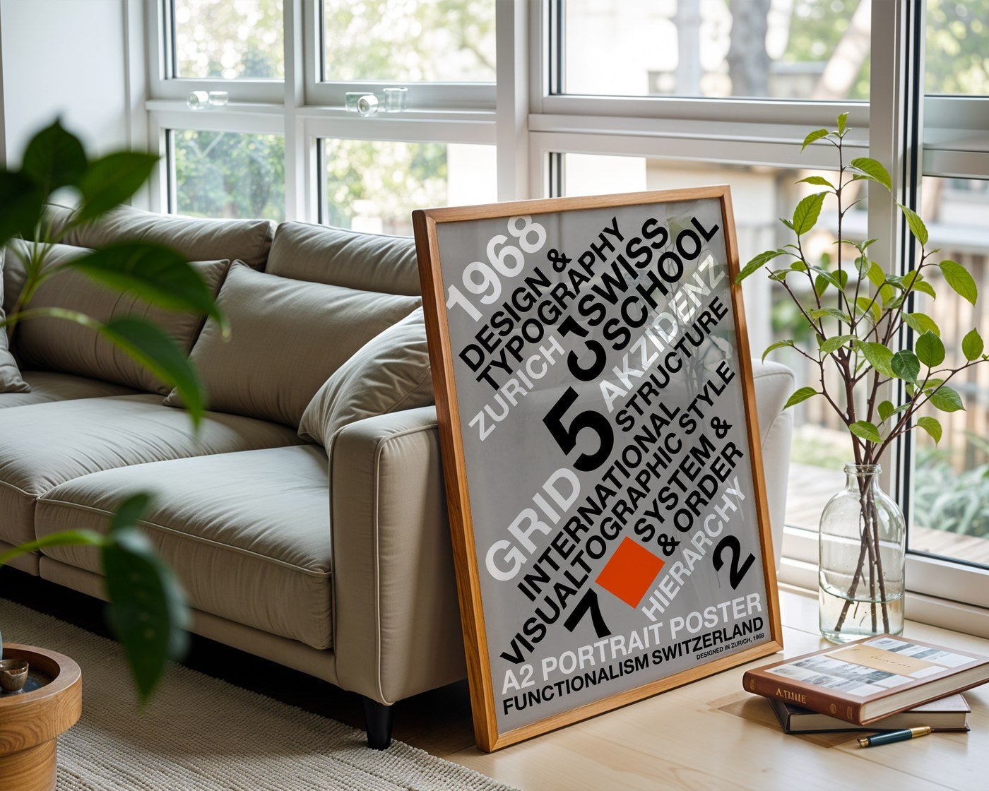 Swiss Typographic Poster – Minimalist Helvetica Wall Art — frame-426