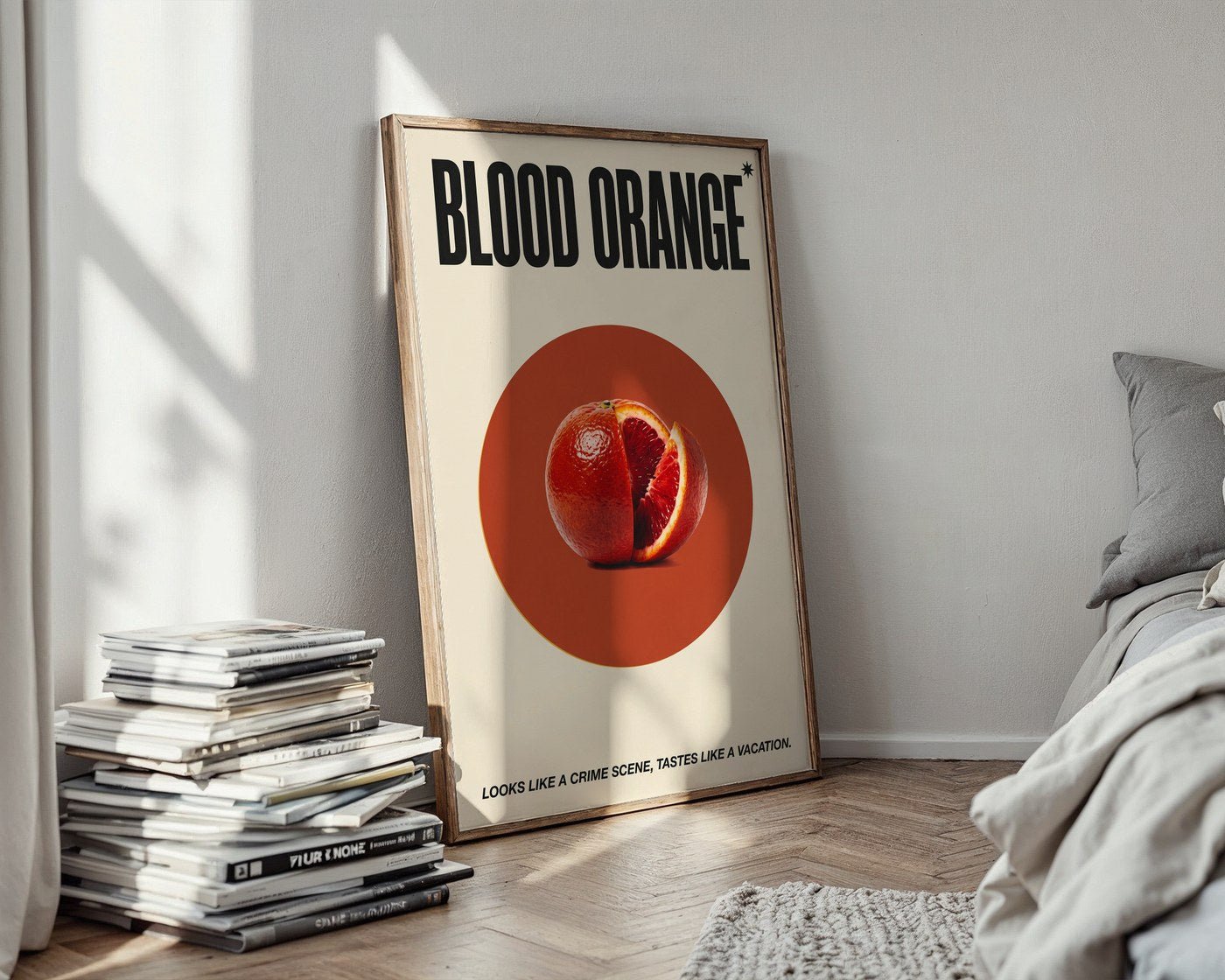 Blood Orange Poster – 1970s Retro Food Wall Art Print — styled-wall