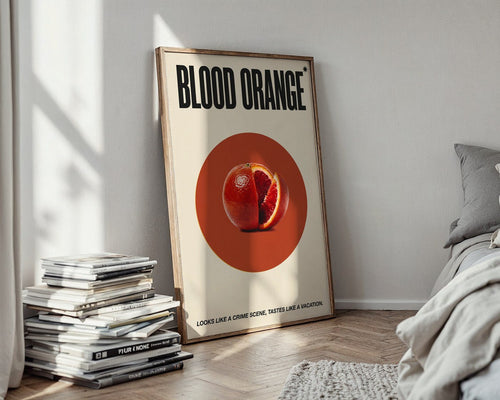 Blood Orange Poster – 1970s Retro Food Wall Art Print — styled-wall