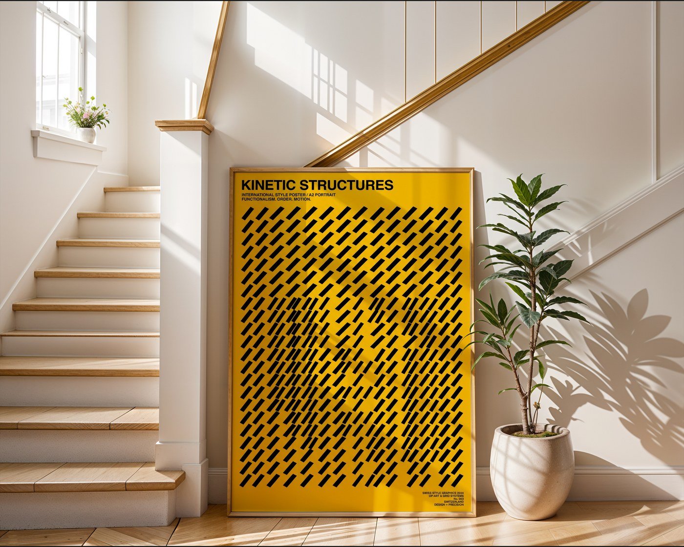 Diagonal Grid Poster – Kinetic Swiss Wall Art Print — frame-267
