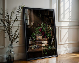 Midnight Herbarium Poster – Dark Academia Botanical Wall Art — frame-286