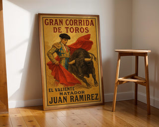 Vintage Spanish Bullfight Poster – Retro Matador Art Print with Bold Typography & Dramatic Flair - Just Great Posters
