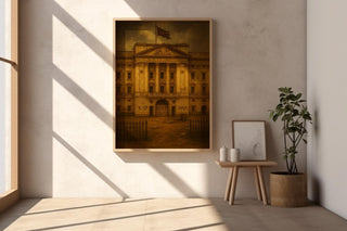 Graffiti Palace Art Print – Dystopian British Monarchy Wall Art with Dark Satirical Twist - Just Great Posters
