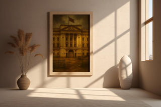 Graffiti Palace Art Print – Dystopian British Monarchy Wall Art with Dark Satirical Twist - Just Great Posters