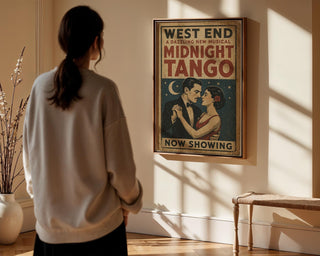 Midnight Tango Musical Poster – Dazzling West End Dance Print, Retro Romance Theatre Art - Just Great Posters