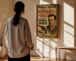 Murdered to Death Poster – West End Mystery Playbill Print, Retro Detective Drama Wall Art - Just Great Posters