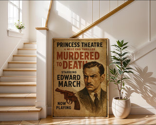 Murdered to Death Poster – West End Mystery Playbill Print, Retro Detective Drama Wall Art - Just Great Posters