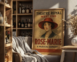 Rose - Marie Vintage Musical Poster – Romantic West End Theatre Print with Classic Soprano Style - Just Great Posters