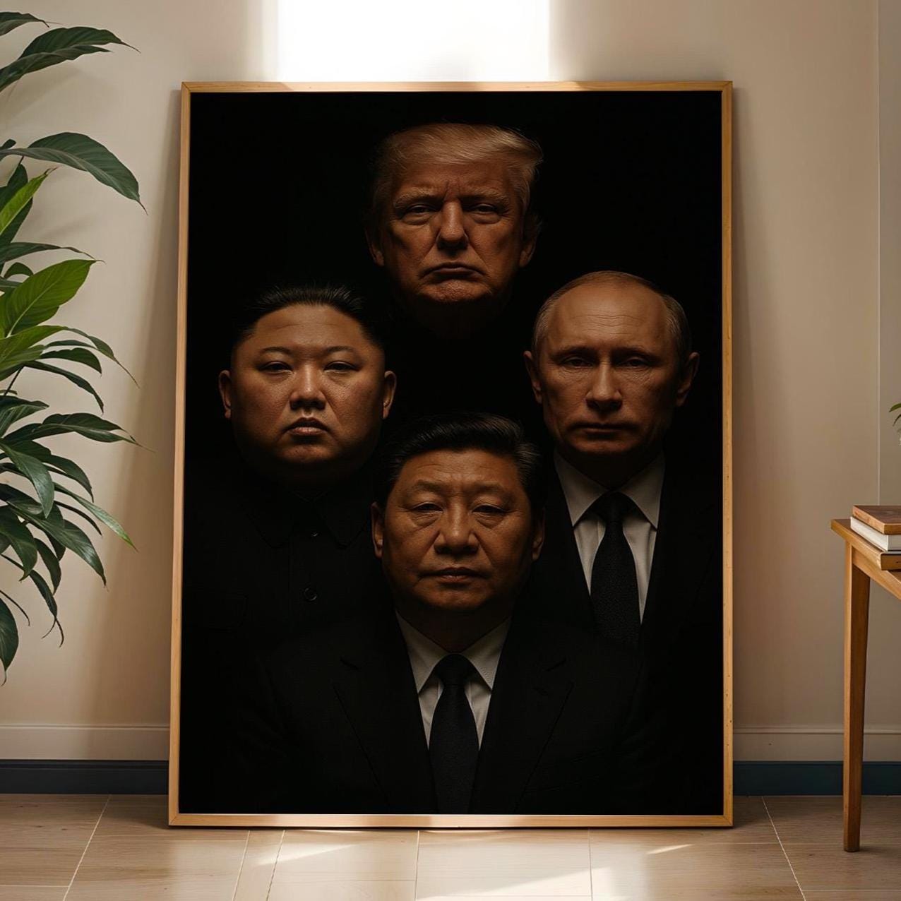 World Leader Queen Art Print – Satirical Portrait of World Leaders, Dark Political Wall Art, Pop Culture Parody Poster, Physical Poster - Just Great Posters