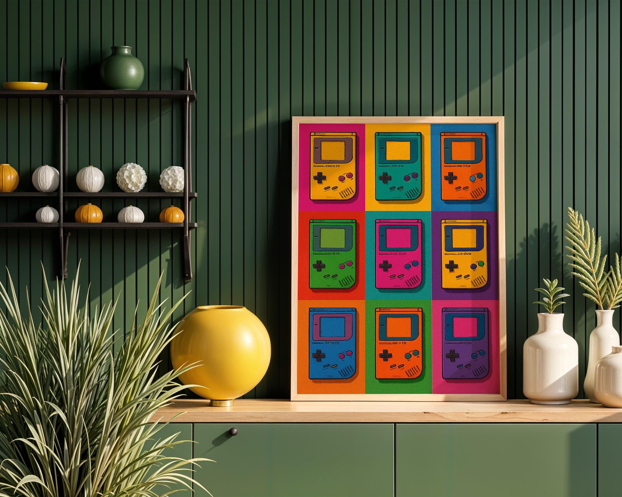 Retro Gaming Pop Art Poster | Bright Game Console Wall Print | 90s Nostalgia Gift | Bold Gamer Room Decor | Free Shipping - Just Great Posters