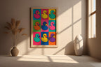 Pop Art Rubber Duck Poster | Bright Retro Bath Toy Wall Art | Colorful Kids Bathroom Decor | Quirky Pop Print | Free Shipping - Just Great Posters