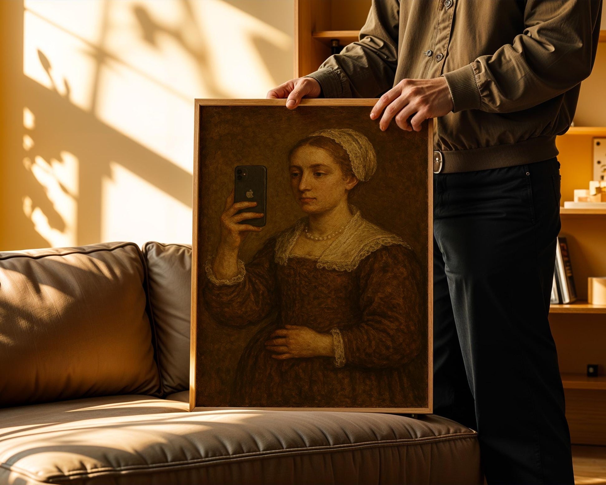 Renaissance Selfie Poster | Funny Classical Art Print with Smartphone | Vintage Modern Wall Art | Meme - Inspired Decor | Free Shipping - Just Great Posters