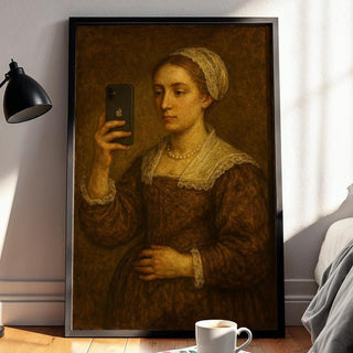 Renaissance Selfie Poster | Funny Classical Art Print with Smartphone | Vintage Modern Wall Art | Meme - Inspired Decor | Free Shipping - Just Great Posters