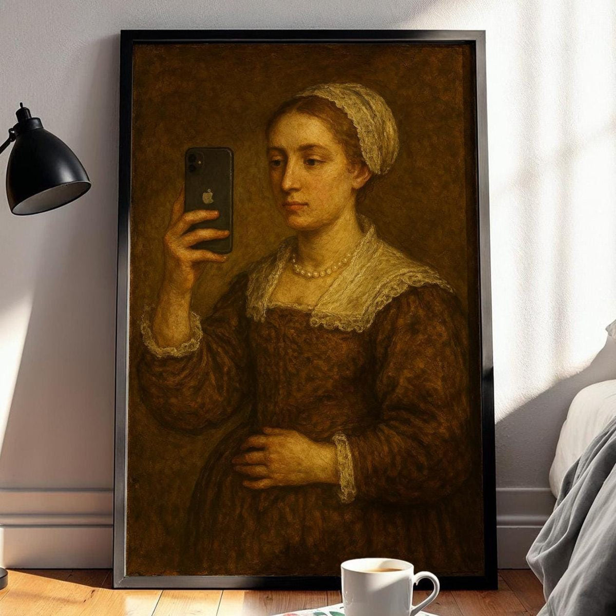 Renaissance Selfie Poster | Funny Classical Art Print with Smartphone | Vintage Modern Wall Art | Meme - Inspired Decor | Free Shipping - Just Great Posters