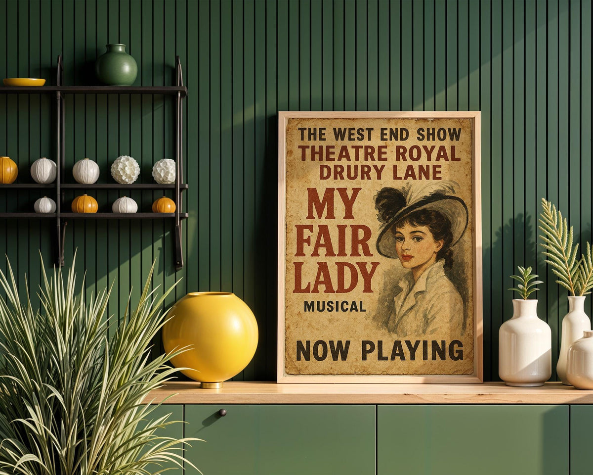My Fair Lady Vintage Poster | Retro West End Theatre Wall Art | Classic Musical Print | Edwardian Drama Decor | Free Shipping - Just Great Posters