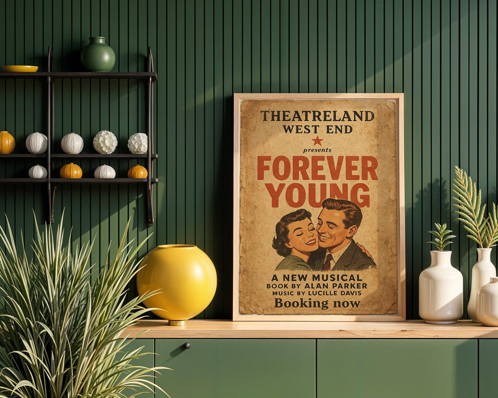 Forever Young Musical Poster | Vintage West End Romance Print | Retro Love Story Theatre Wall Art | Free Shipping - Just Great Posters