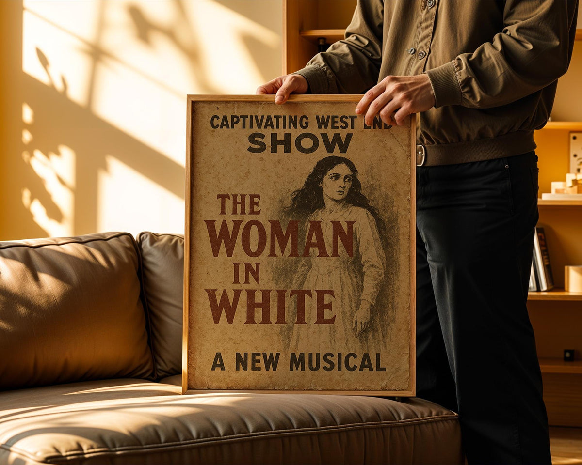 The Woman in White Musical Poster | Vintage Gothic West End Print | Mystery Theatre Wall Art | Retro Drama Decor | Free Shipping - Just Great Posters