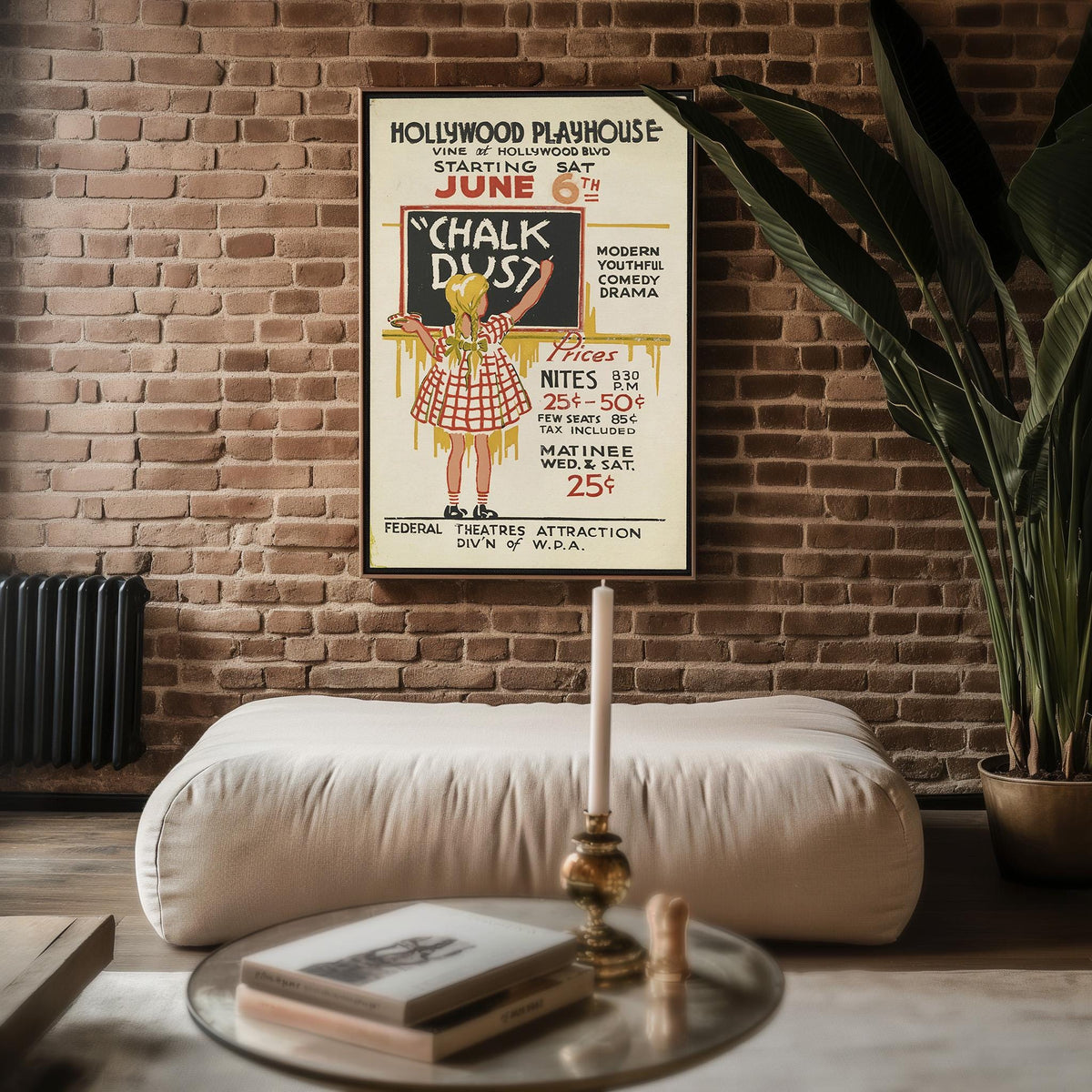 Chalk Dust WPA Poster Print – Retro School Play Wall Art, 1930s Federal Theatre Comedy Drama, Hollywood Playhouse Vintage Decor - Just Great Posters
