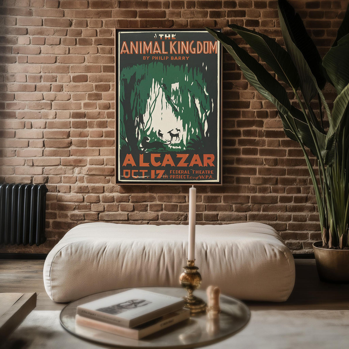 The Animal Kingdom WPA Poster Print – Jungle Silhouette Wall Art, 1930s Federal Theatre Vintage Decor, Wildlife Midcentury Style - Just Great Posters
