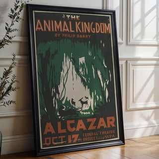 The Animal Kingdom WPA Poster Print – Jungle Silhouette Wall Art, 1930s Federal Theatre Vintage Decor, Wildlife Midcentury Style - Just Great Posters