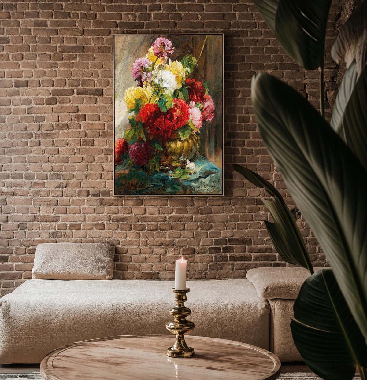 Impressionist Floral Still Life Print – Bold Vintage Peony Bouquet Wall Art, Painterly Flower Vase Poster, Romantic Fine Art Decor - Just Great Posters