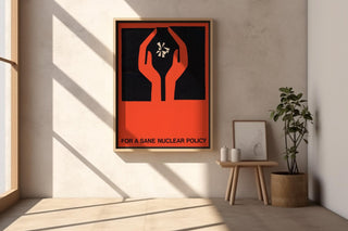 For a Sane Nuclear Policy Poster – Vintage Protest Art Print, 1960s Mid - Century Peace Movement Decor, Modernist Political Graphic - Just Great Posters