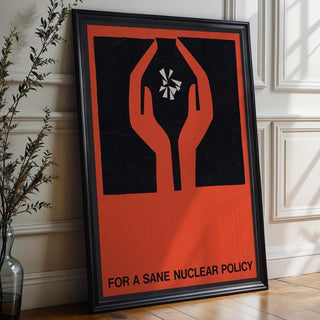 For a Sane Nuclear Policy Poster – Vintage Protest Art Print, 1960s Mid - Century Peace Movement Decor, Modernist Political Graphic - Just Great Posters