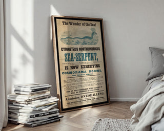Nautical Freak Show Poster Print – Sea Serpent Exhibition Reprint – 1800s Monster Creature from the Sea – Vintage Cryptid Poster - Just Great Posters