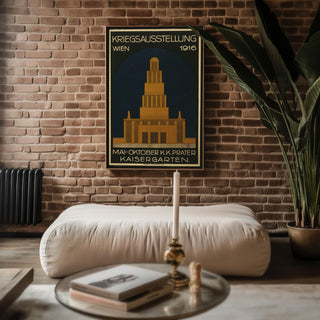 Modernist Poster Print – 1916 Vienna War Exhibition Reprint – Bauhaus - Style Architecture Art – Historic Monument Poster - Just Great Posters