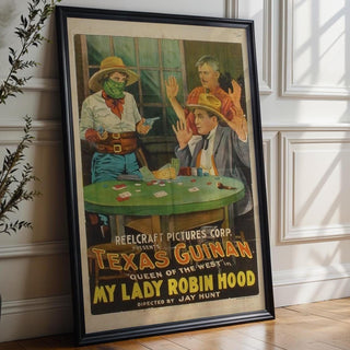Western Movie Poster Print – Texas Guinan in My Lady Robin Hood – Vintage 1920s Outlaw Reprint – Saloon Card Game Scene Poster - Just Great Posters
